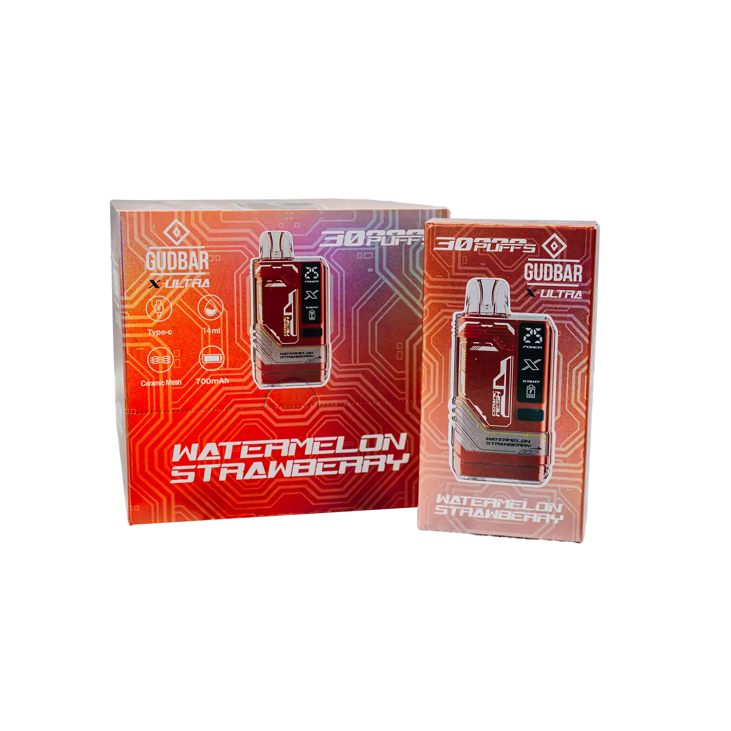 Vaper Desechable WATERMELON STRAWBERRY Gudbar 30.000 Puff - Imagen 2